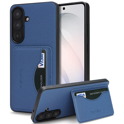 For Samsung Galaxy S26+ HGUANCASE Case Vintage Leather TPU Phone Cover with Magnetic Card Holder Kickstand