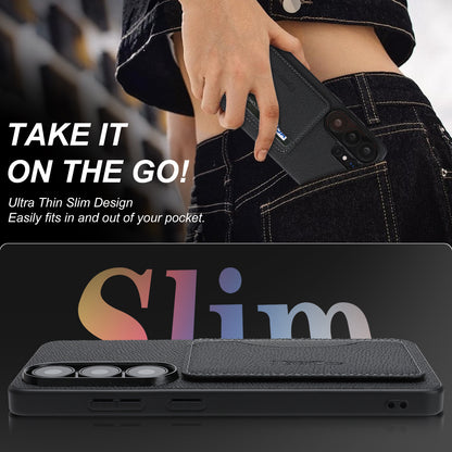 For Samsung Galaxy S25 Ultra HGUANCASE Case Vintage Leather TPU Phone Cover with Magnetic Card Holder Kickstand