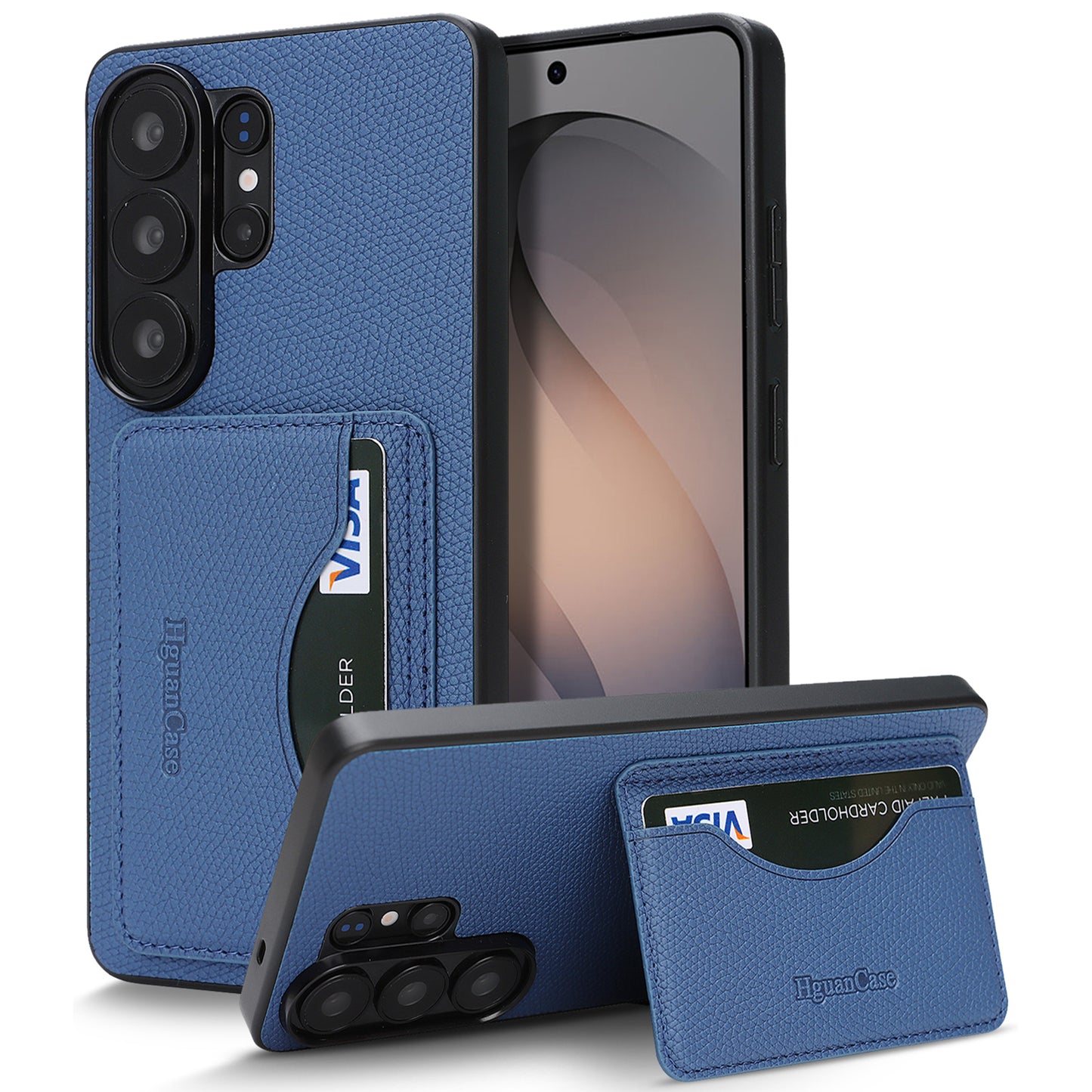 For Samsung Galaxy S25 Ultra HGUANCASE Case Vintage Leather TPU Phone Cover with Magnetic Card Holder Kickstand