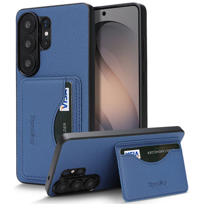 For Samsung Galaxy S25 Ultra HGUANCASE Case Vintage Leather TPU Phone Cover with Magnetic Card Holder Kickstand