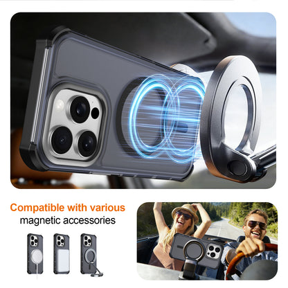 For iPhone 15 Pro Magnetic Case Electroplated Frame Skin-touch TPU+PC Phone Cover