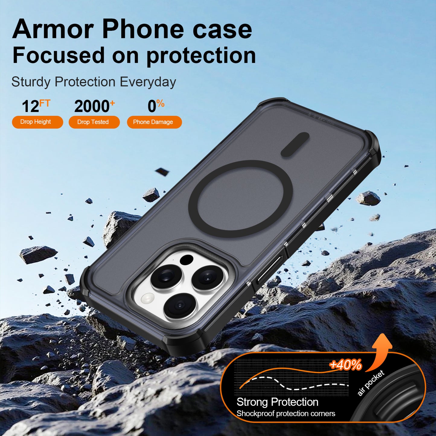 For iPhone 15 Pro Magnetic Case Electroplated Frame Skin-touch TPU+PC Phone Cover