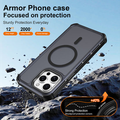 For iPhone 15 Pro Max Magnetic Case Electroplated Frame Skin-touch TPU+PC Phone Cover