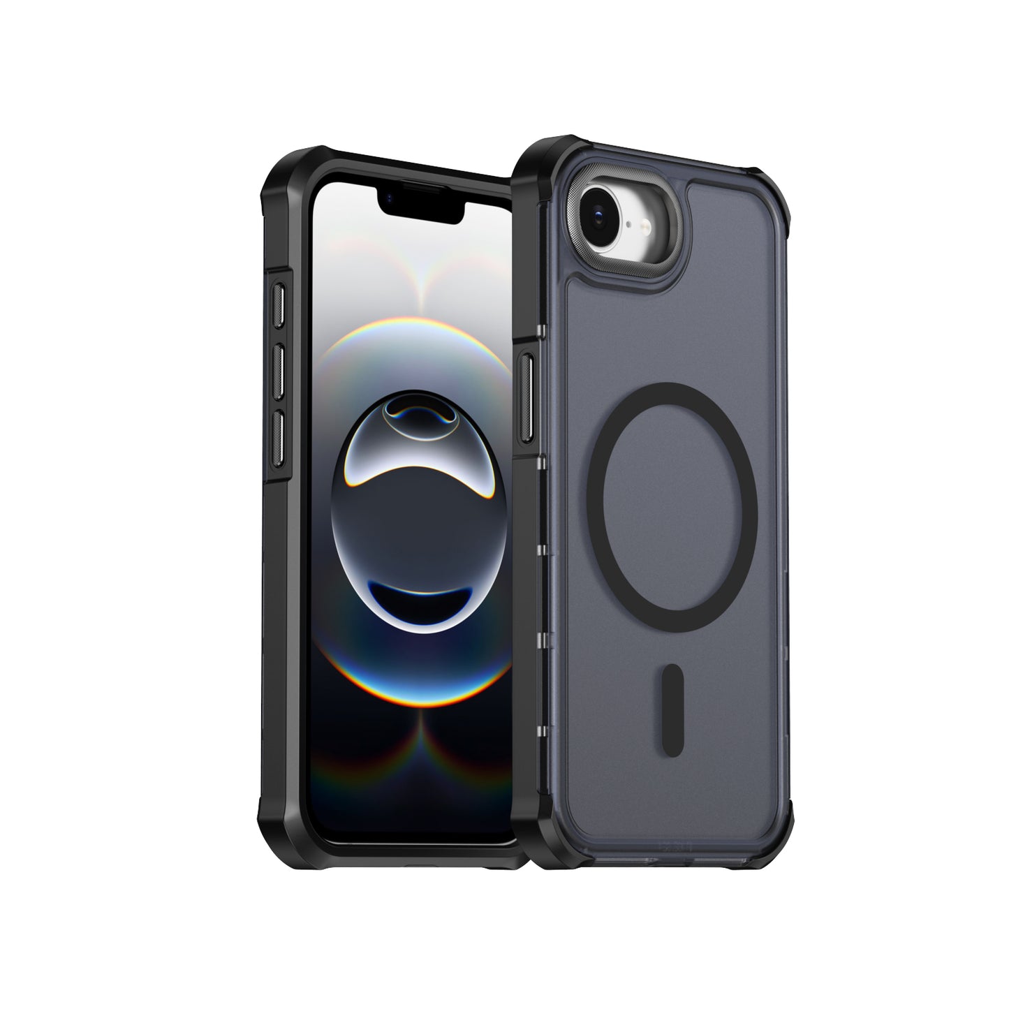 For iPhone 16e / iPhone 17e Magnetic Case Electroplated Frame Skin-touch TPU+PC Phone Cover