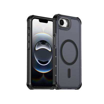 For iPhone 16e / iPhone 17e Magnetic Case Electroplated Frame Skin-touch TPU+PC Phone Cover