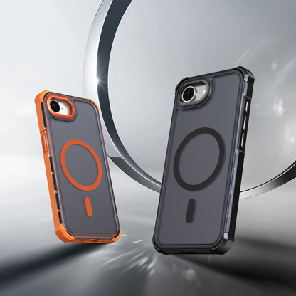 For iPhone 16e / iPhone 17e Magnetic Case Electroplated Frame Skin-touch TPU+PC Phone Cover
