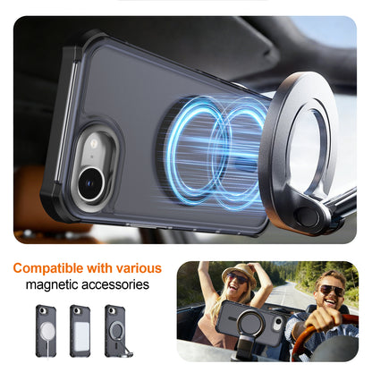For iPhone 16e / iPhone 17e Magnetic Case Electroplated Frame Skin-touch TPU+PC Phone Cover