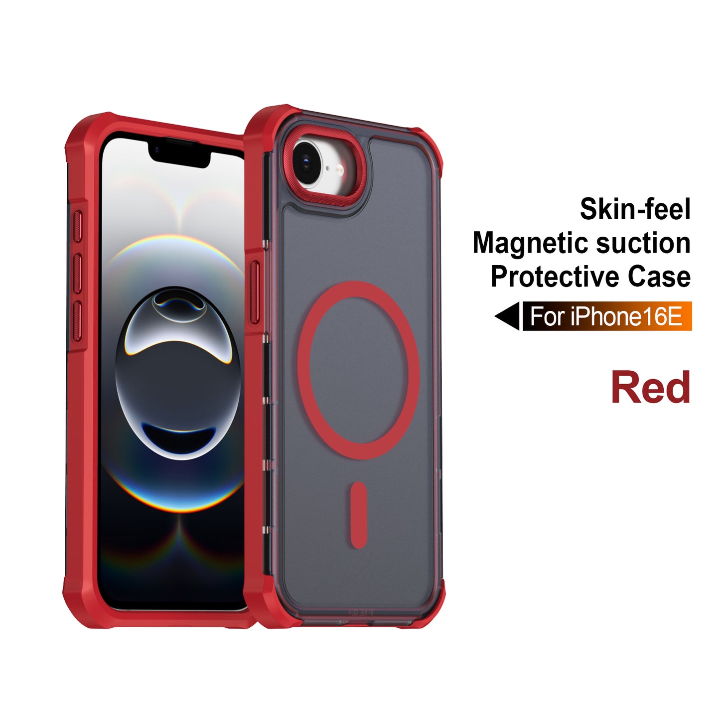 For iPhone 16e / iPhone 17e Magnetic Case Electroplated Frame Skin-touch TPU+PC Phone Cover