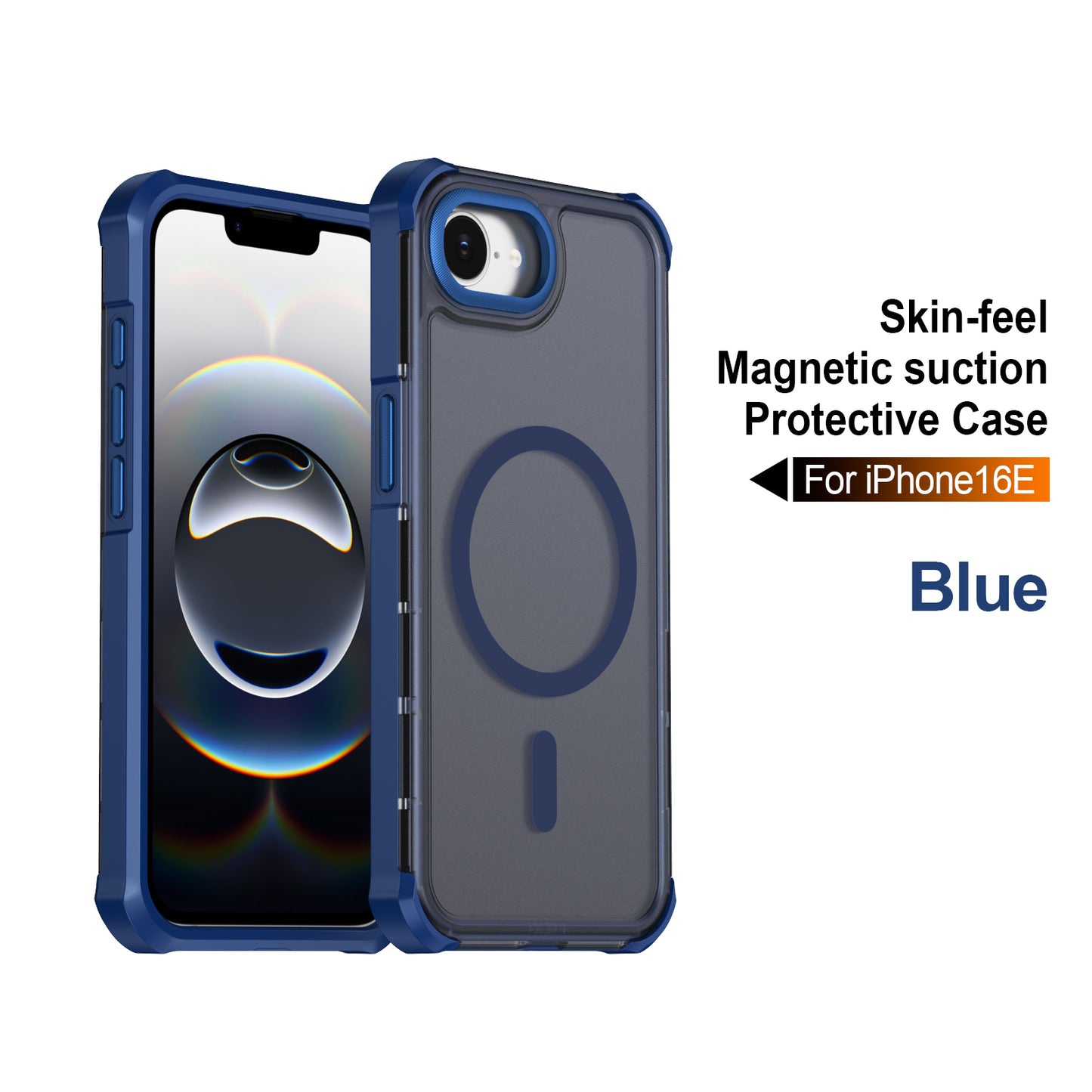 For iPhone 16e / iPhone 17e Magnetic Case Electroplated Frame Skin-touch TPU+PC Phone Cover