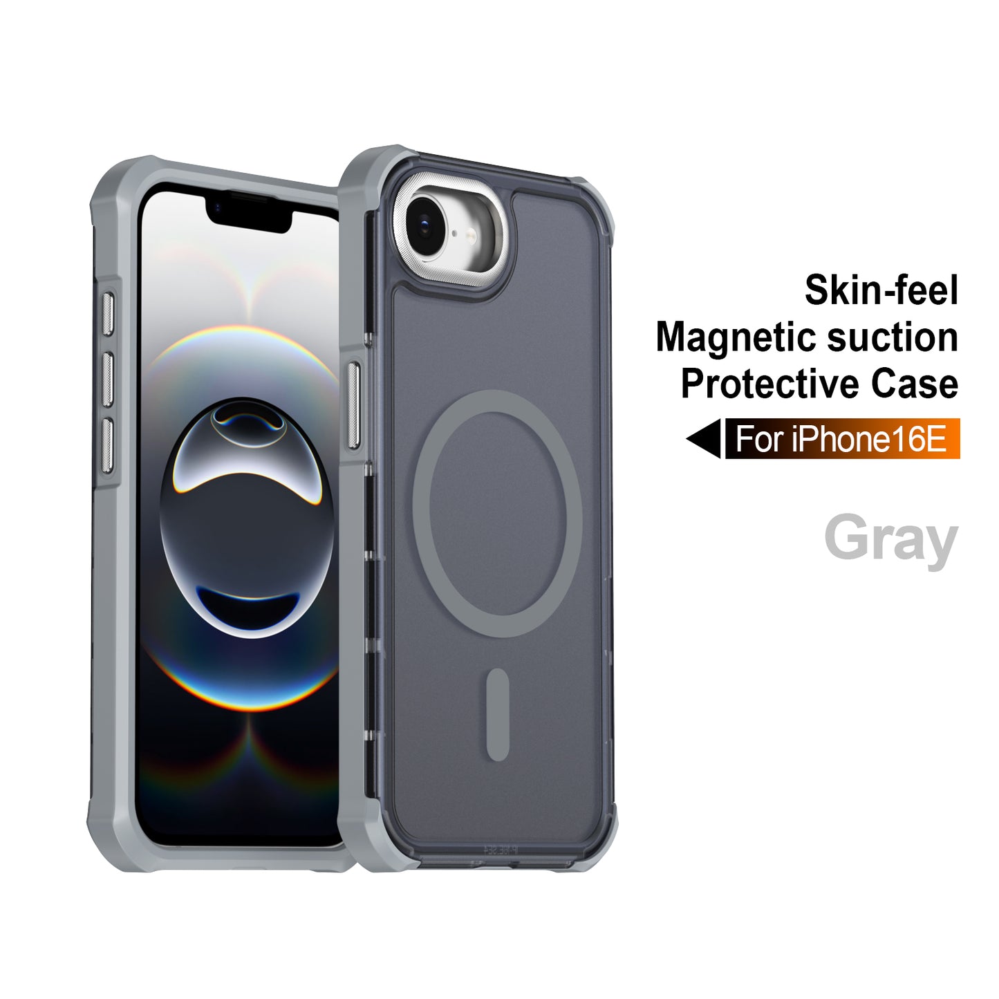 For iPhone 16e / iPhone 17e Magnetic Case Electroplated Frame Skin-touch TPU+PC Phone Cover