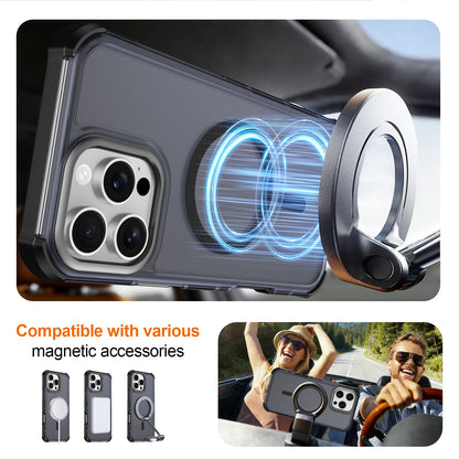 For iPhone 16 Pro Max Magnetic Case Electroplated Frame Skin-touch TPU+PC Phone Cover