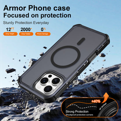 For iPhone 16 Pro Max Magnetic Case Electroplated Frame Skin-touch TPU+PC Phone Cover