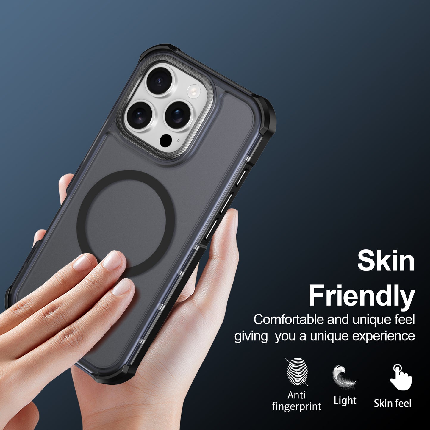 For iPhone 16 Pro Magnetic Case Electroplated Frame Skin-touch TPU+PC Phone Cover