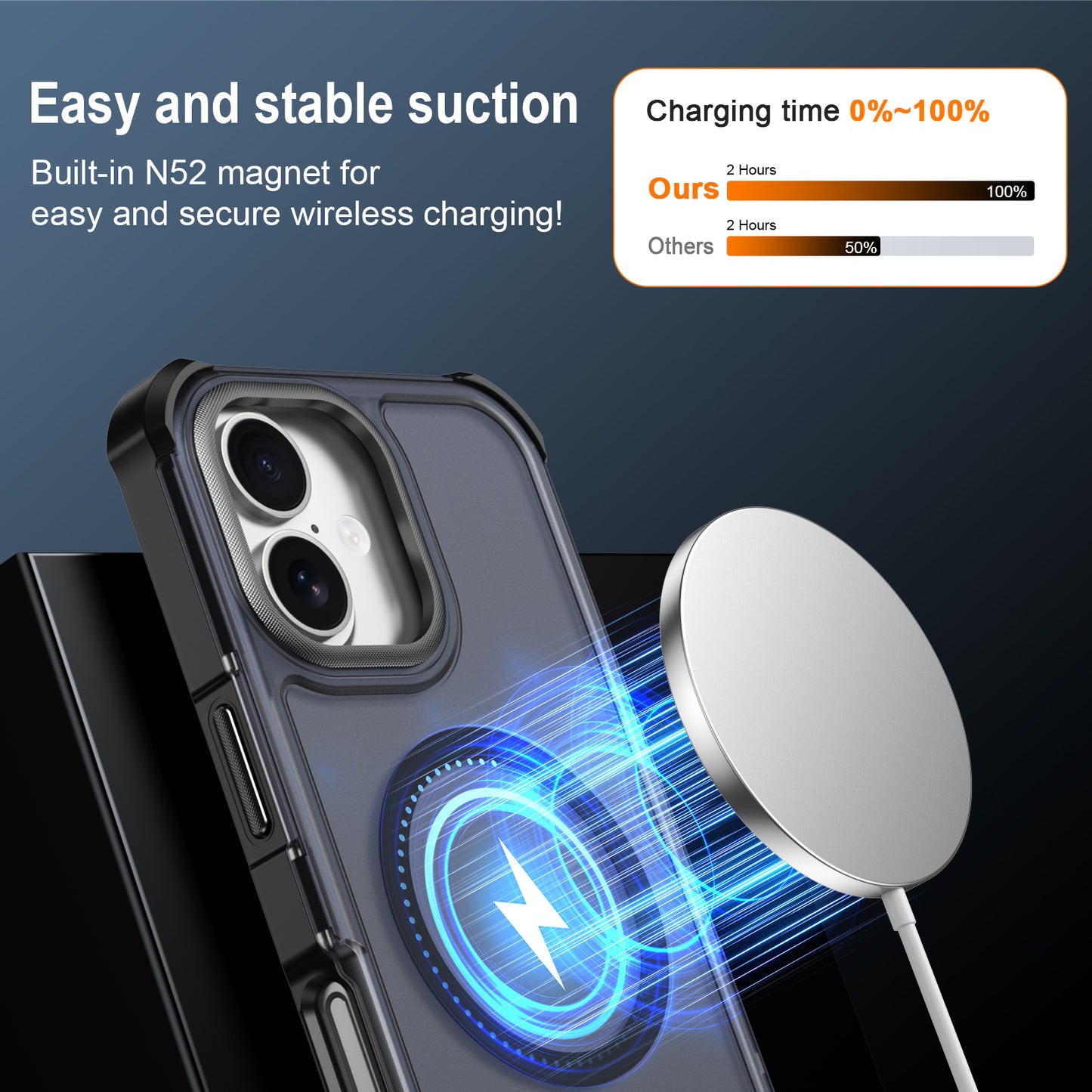 For iPhone 16 Magnetic Case Electroplated Frame Skin-touch TPU+PC Phone Cover