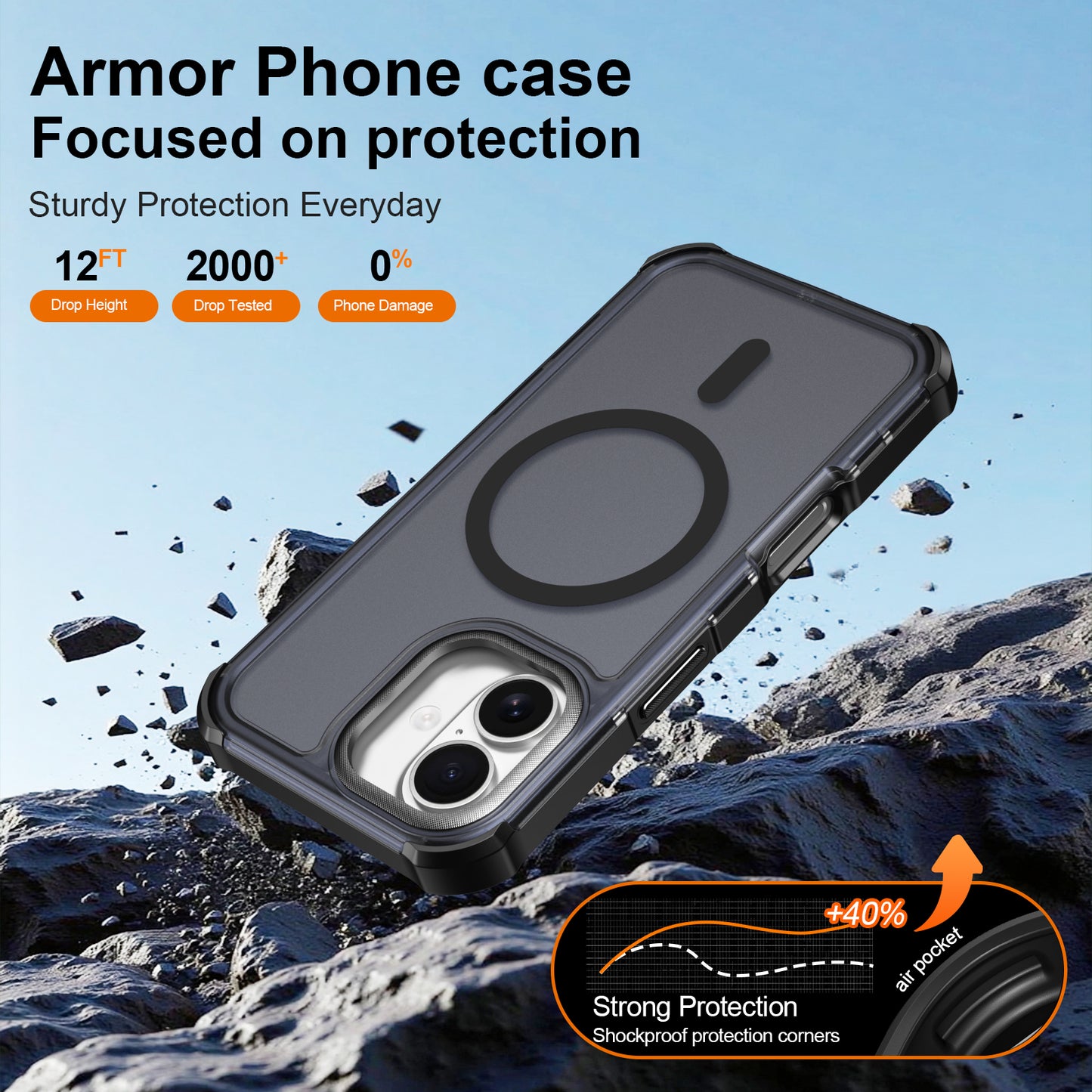 For iPhone 16 Magnetic Case Electroplated Frame Skin-touch TPU+PC Phone Cover