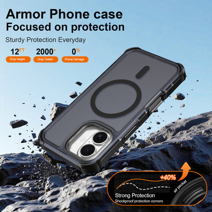 For iPhone 16 Magnetic Case Electroplated Frame Skin-touch TPU+PC Phone Cover