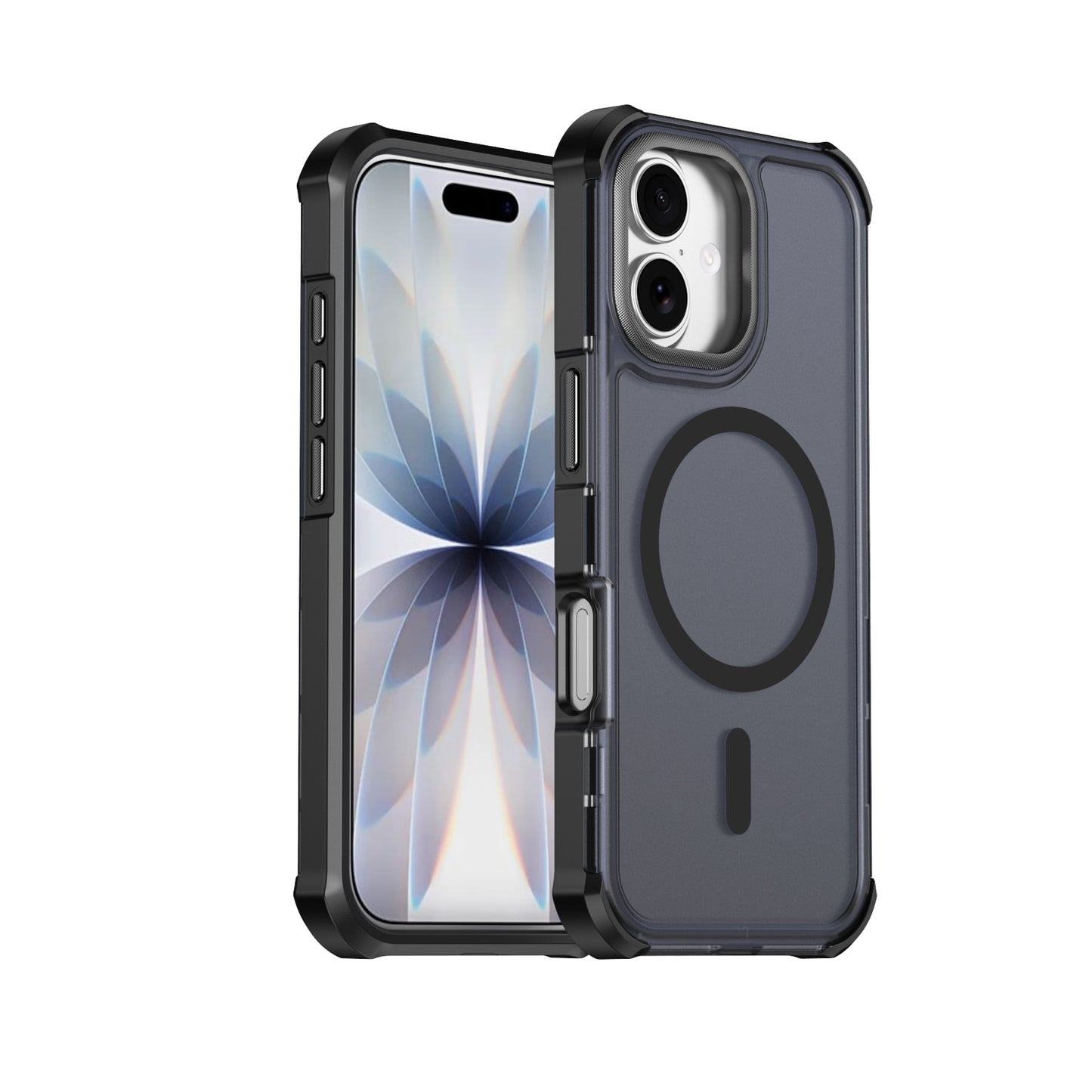For iPhone 17 Magnetic Case Electroplated Frame Skin-touch TPU+PC Phone Cover