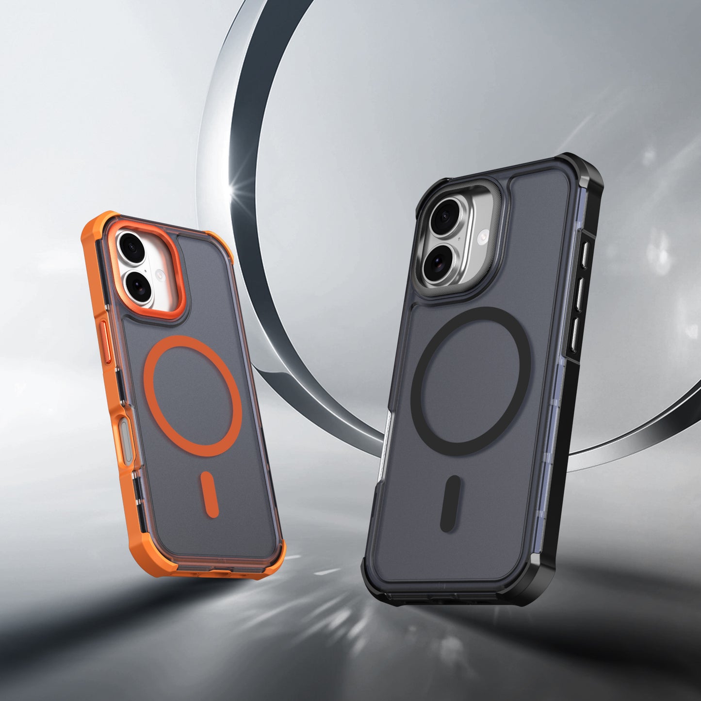 For iPhone 17 Magnetic Case Electroplated Frame Skin-touch TPU+PC Phone Cover