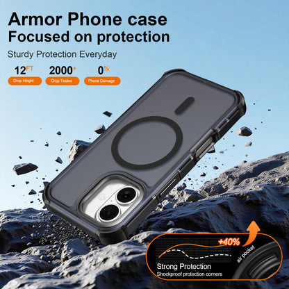 For iPhone 17 Magnetic Case Electroplated Frame Skin-touch TPU+PC Phone Cover