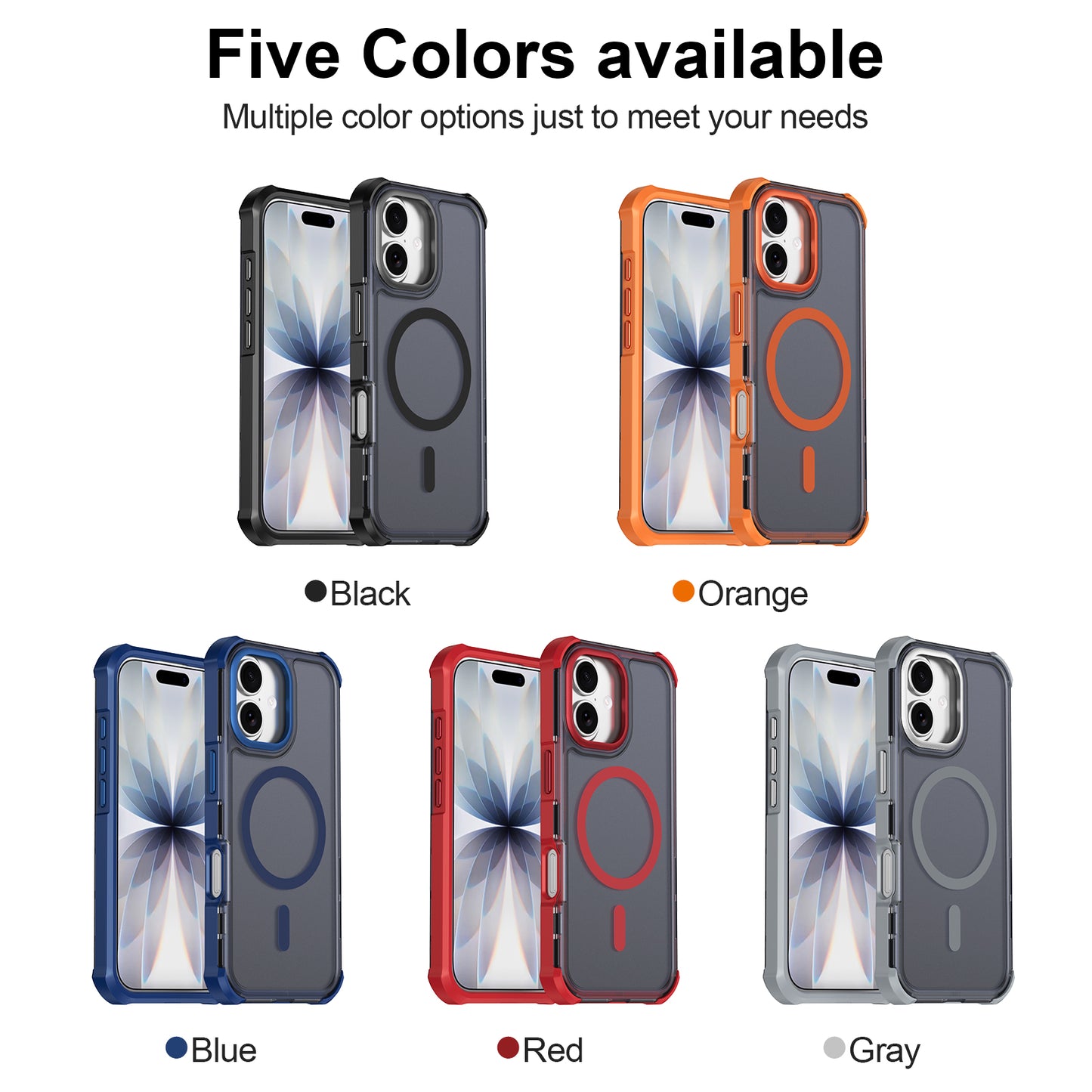 For iPhone 17 Magnetic Case Electroplated Frame Skin-touch TPU+PC Phone Cover