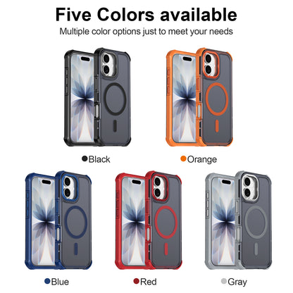 For iPhone 17 Magnetic Case Electroplated Frame Skin-touch TPU+PC Phone Cover