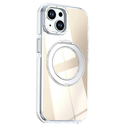 Magnetic Case For iPhone 13  /  14 Fluorescent Design TPU Acrylic Phone Back Cover with 360° Rotating Kickstand