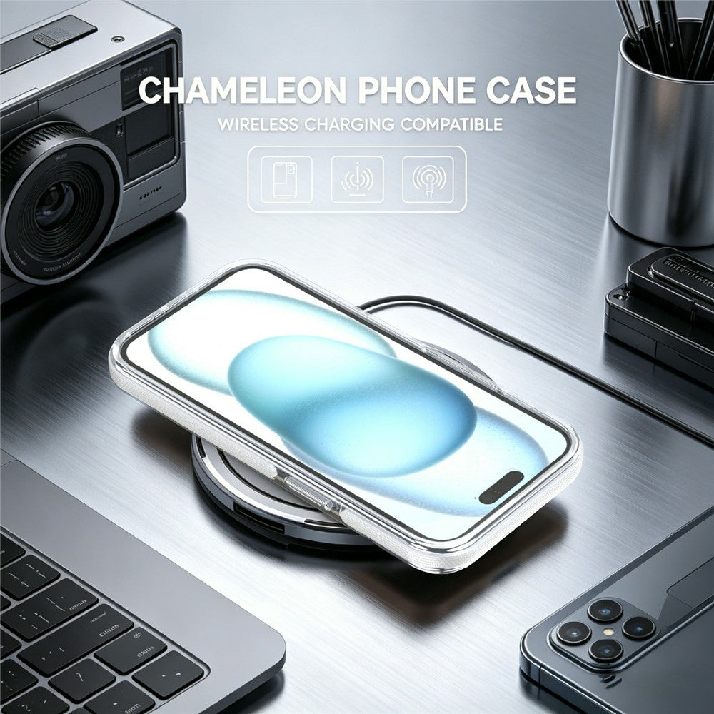 Magnetic Case For iPhone 13  /  14 Fluorescent Design TPU Acrylic Phone Back Cover with 360° Rotating Kickstand