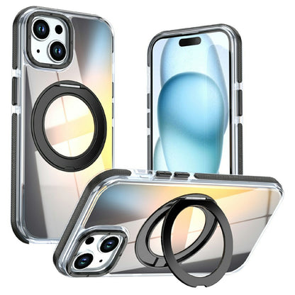 Magnetic Case For iPhone 13  /  14 Fluorescent Design TPU Acrylic Phone Back Cover with 360° Rotating Kickstand