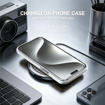 For iPhone 15 Pro Max Magnetic Case Fluorescent Design TPU Acrylic Phone Back Cover with 360° Rotating Kickstand