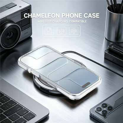 For iPhone 16 Magnetic Case Fluorescent Design TPU Acrylic Phone Back Cover with 360° Rotating Kickstand