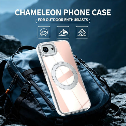 Magnetic Case For iPhone 16e  /  17e Fluorescent Design TPU Acrylic Phone Back Cover with 360° Rotating Kickstand