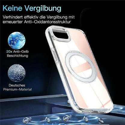 Magnetic Case For iPhone 16e  /  17e Fluorescent Design TPU Acrylic Phone Back Cover with 360° Rotating Kickstand
