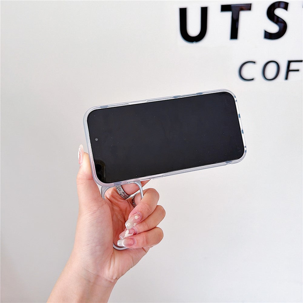 For iPhone 17 Pro Magnetic Case Kickstand PC+TPU Brushed Phone Cover with Lens Film
