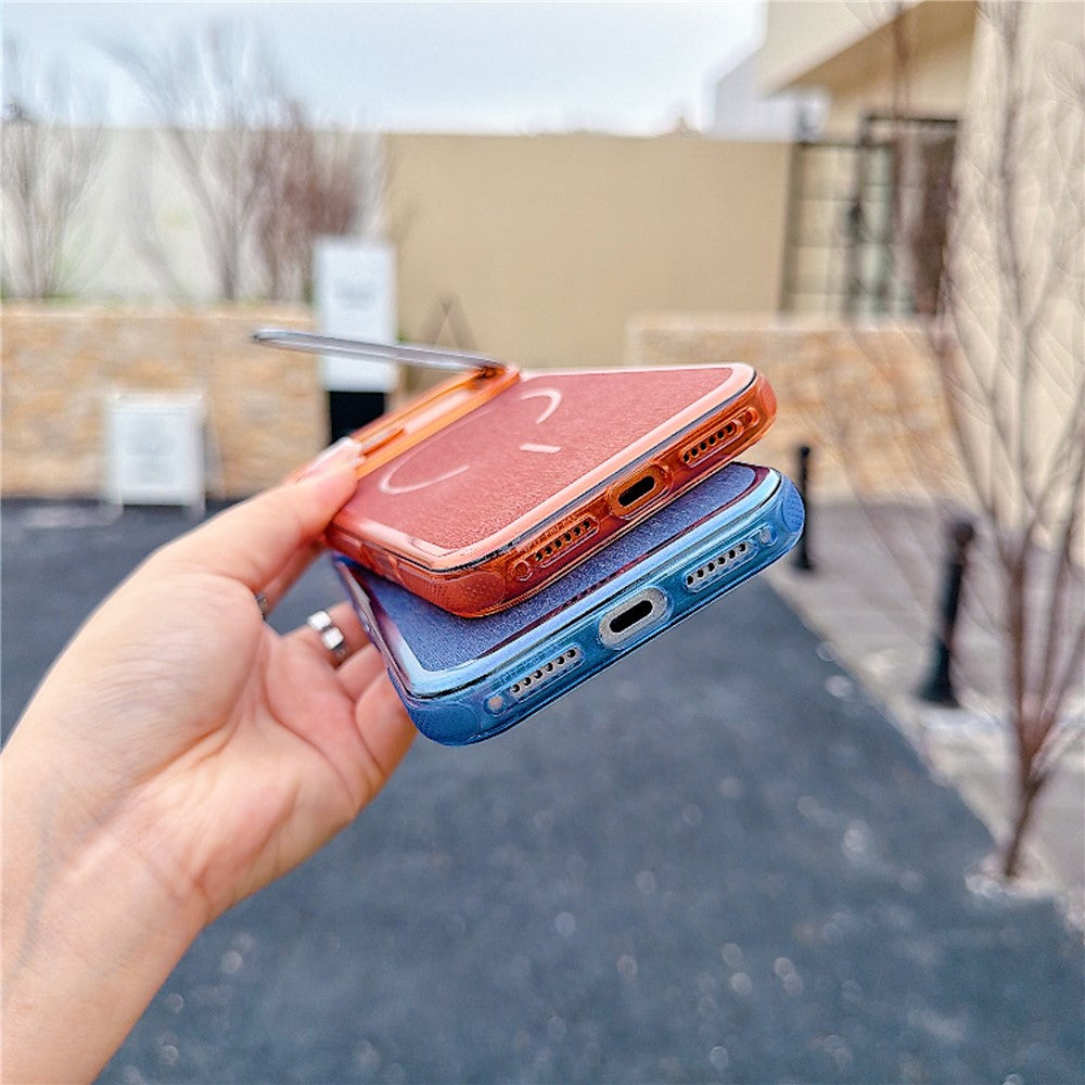 For iPhone 17 Pro Magnetic Case Kickstand PC+TPU Brushed Phone Cover with Lens Film
