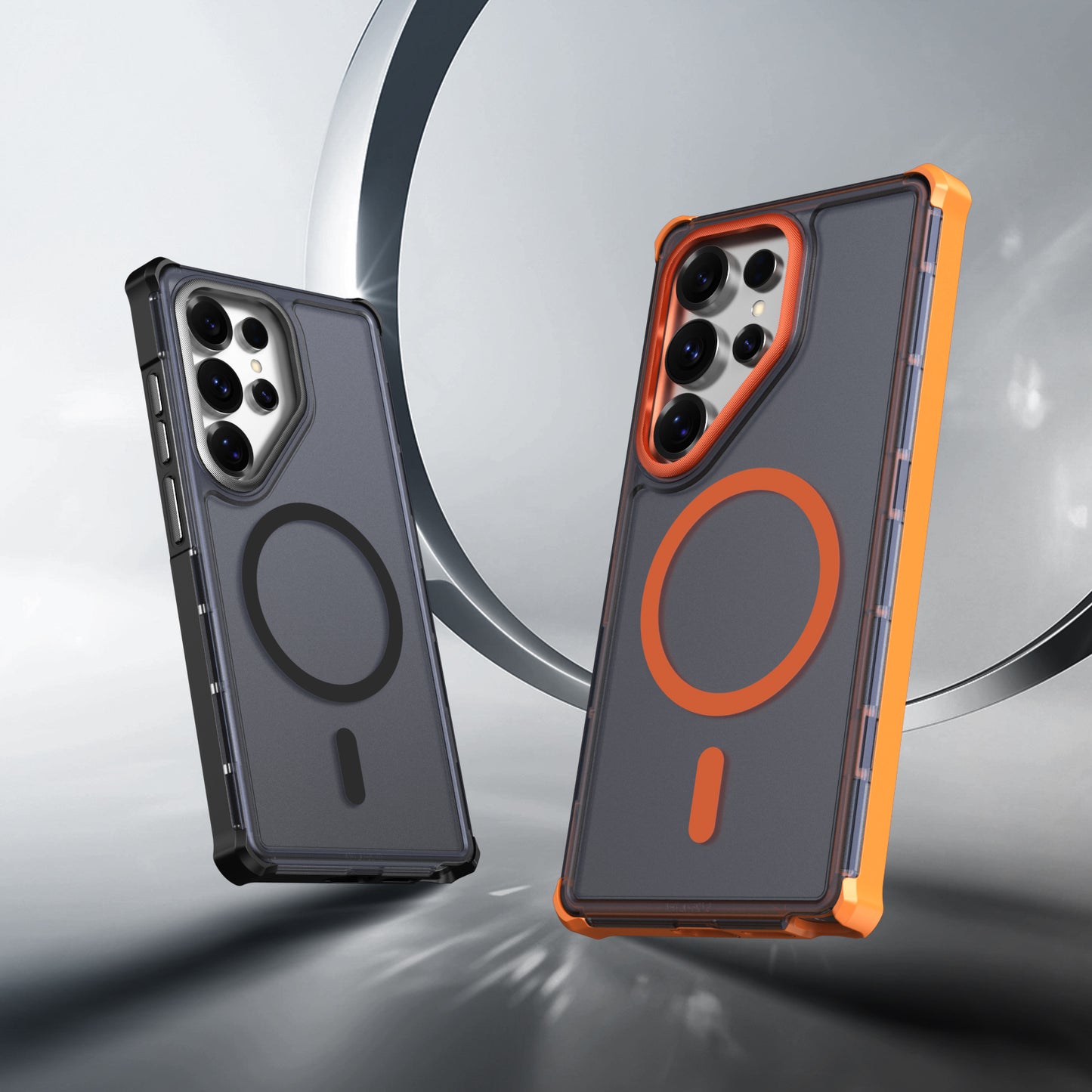 For Samsung Galaxy S25 Ultra Magnetic Case Electroplated Frame Skin-touch TPU+PC Phone Cover