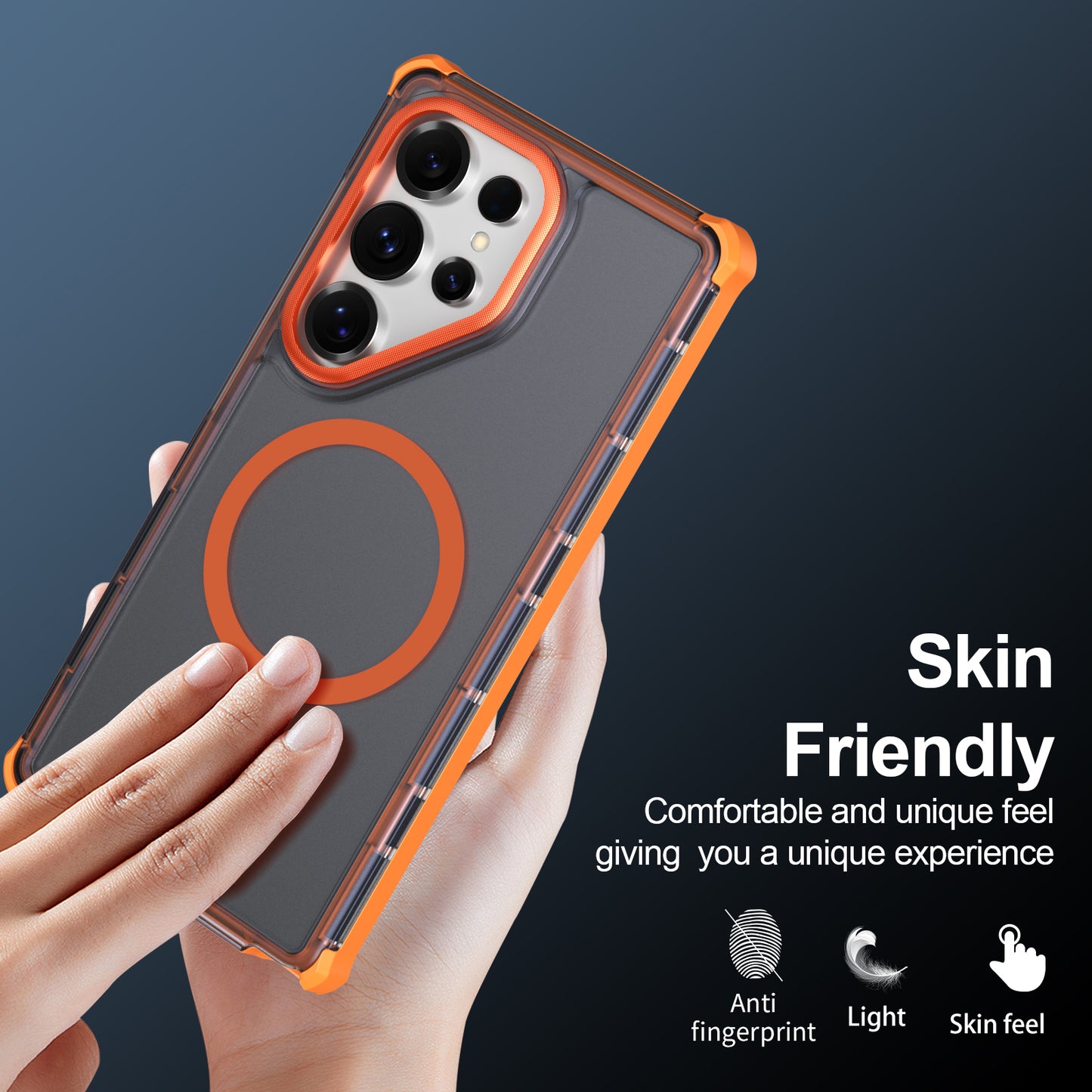 For Samsung Galaxy S25 Ultra Magnetic Case Electroplated Frame Skin-touch TPU+PC Phone Cover