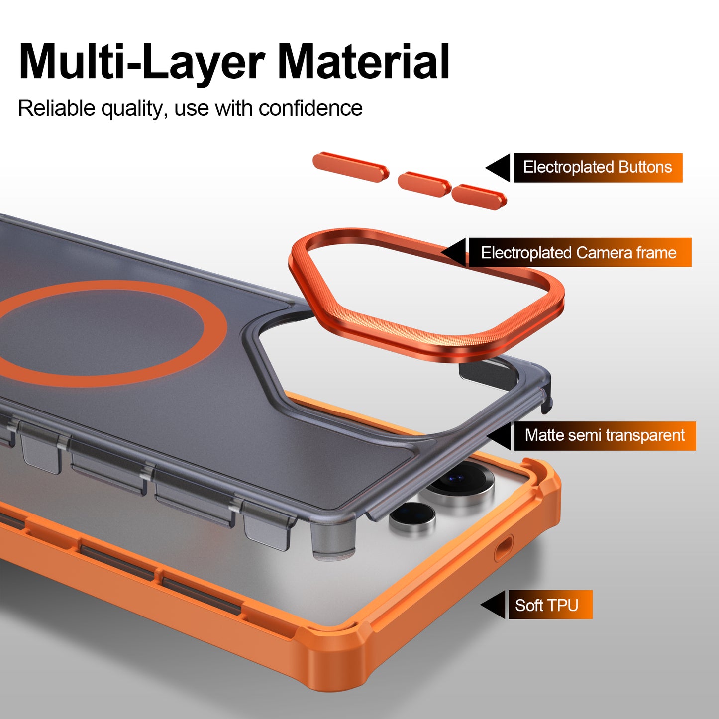 For Samsung Galaxy S25 Ultra Magnetic Case Electroplated Frame Skin-touch TPU+PC Phone Cover