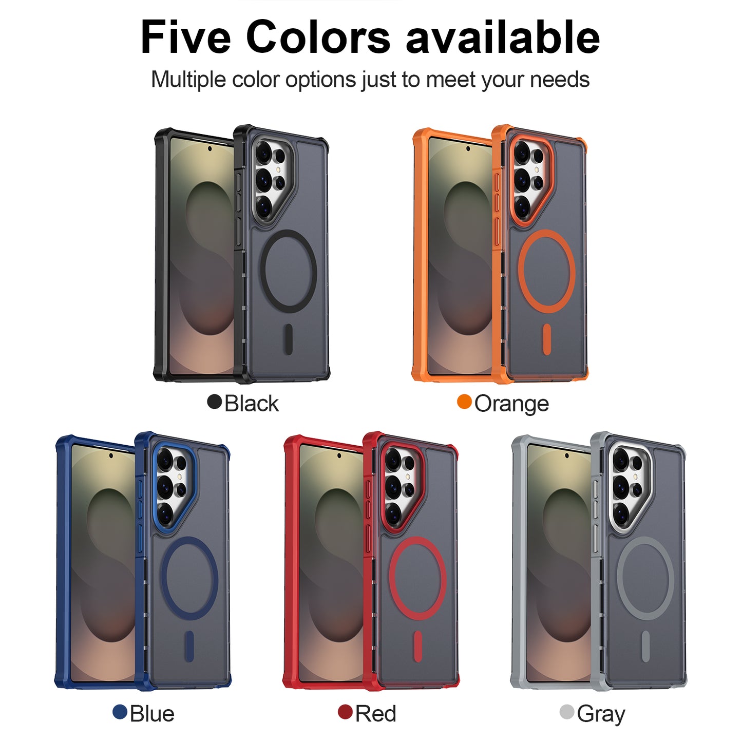 For Samsung Galaxy S25 Ultra Magnetic Case Electroplated Frame Skin-touch TPU+PC Phone Cover
