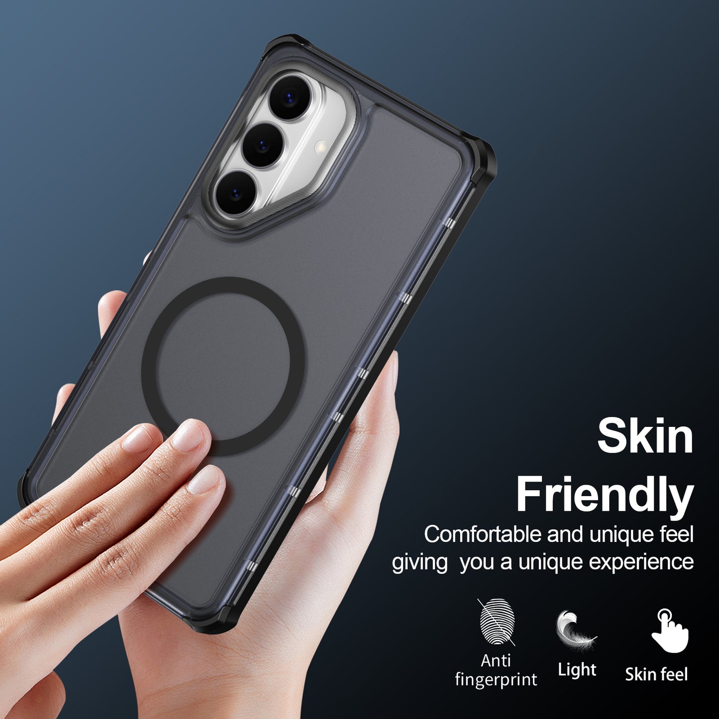For Samsung Galaxy S26+ Magnetic Case Electroplated Frame Skin-touch TPU+PC Phone Cover