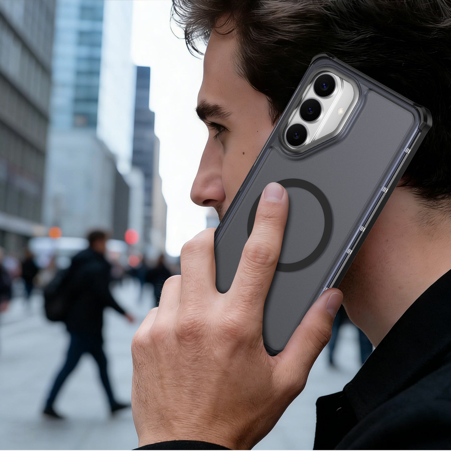 For Samsung Galaxy S26+ Magnetic Case Electroplated Frame Skin-touch TPU+PC Phone Cover