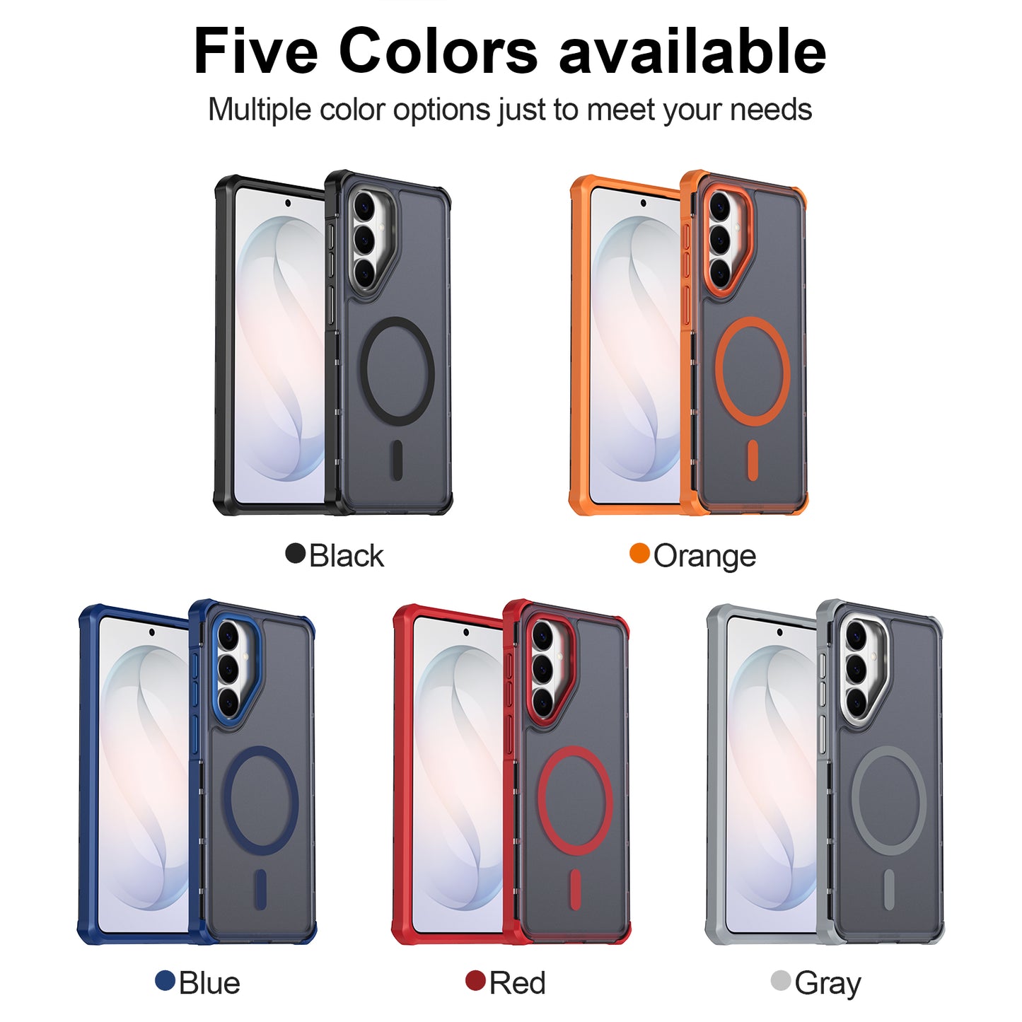 For Samsung Galaxy S26+ Magnetic Case Electroplated Frame Skin-touch TPU+PC Phone Cover
