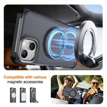 For iPhone 13 / iPhone 14 Magnetic Case Electroplated Frame Skin-touch TPU+PC Phone Cover