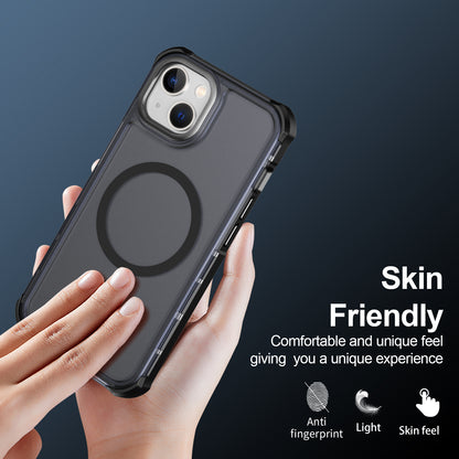 For iPhone 13 / iPhone 14 Magnetic Case Electroplated Frame Skin-touch TPU+PC Phone Cover