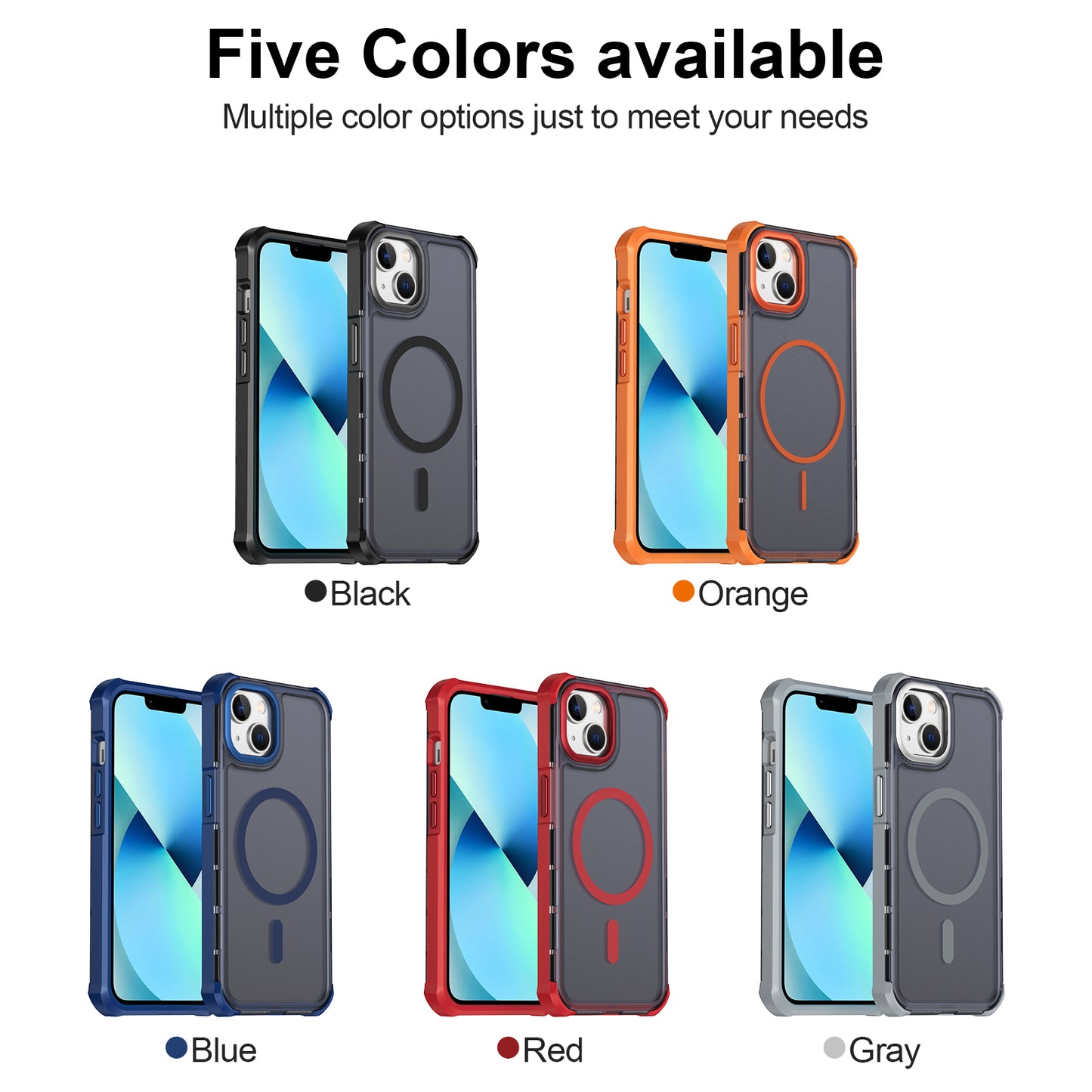 For iPhone 13 / iPhone 14 Magnetic Case Electroplated Frame Skin-touch TPU+PC Phone Cover