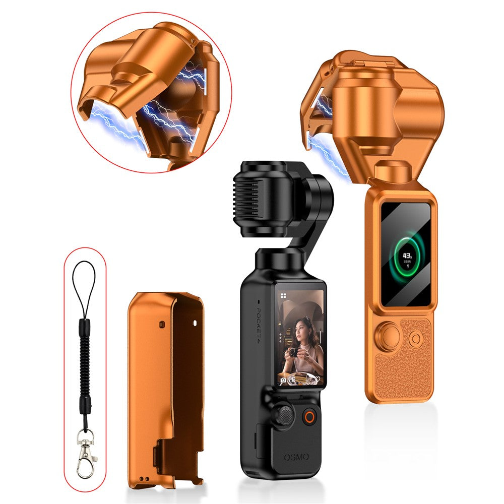 GKK For DJI Osmo Pocket 4 Magnetic Flip-Open Gimbal Protective Cover Handle Guard with Lanyard