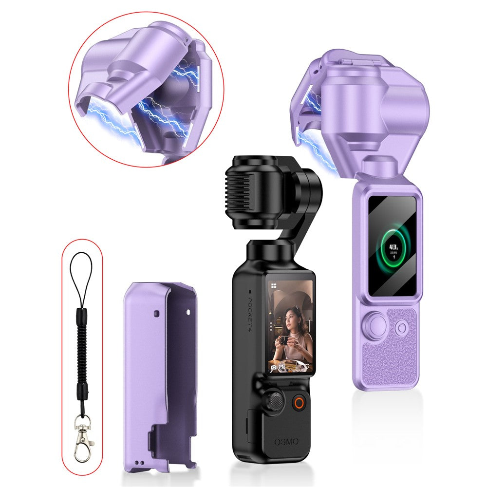 GKK For DJI Osmo Pocket 4 Magnetic Flip-Open Gimbal Protective Cover Handle Guard with Lanyard