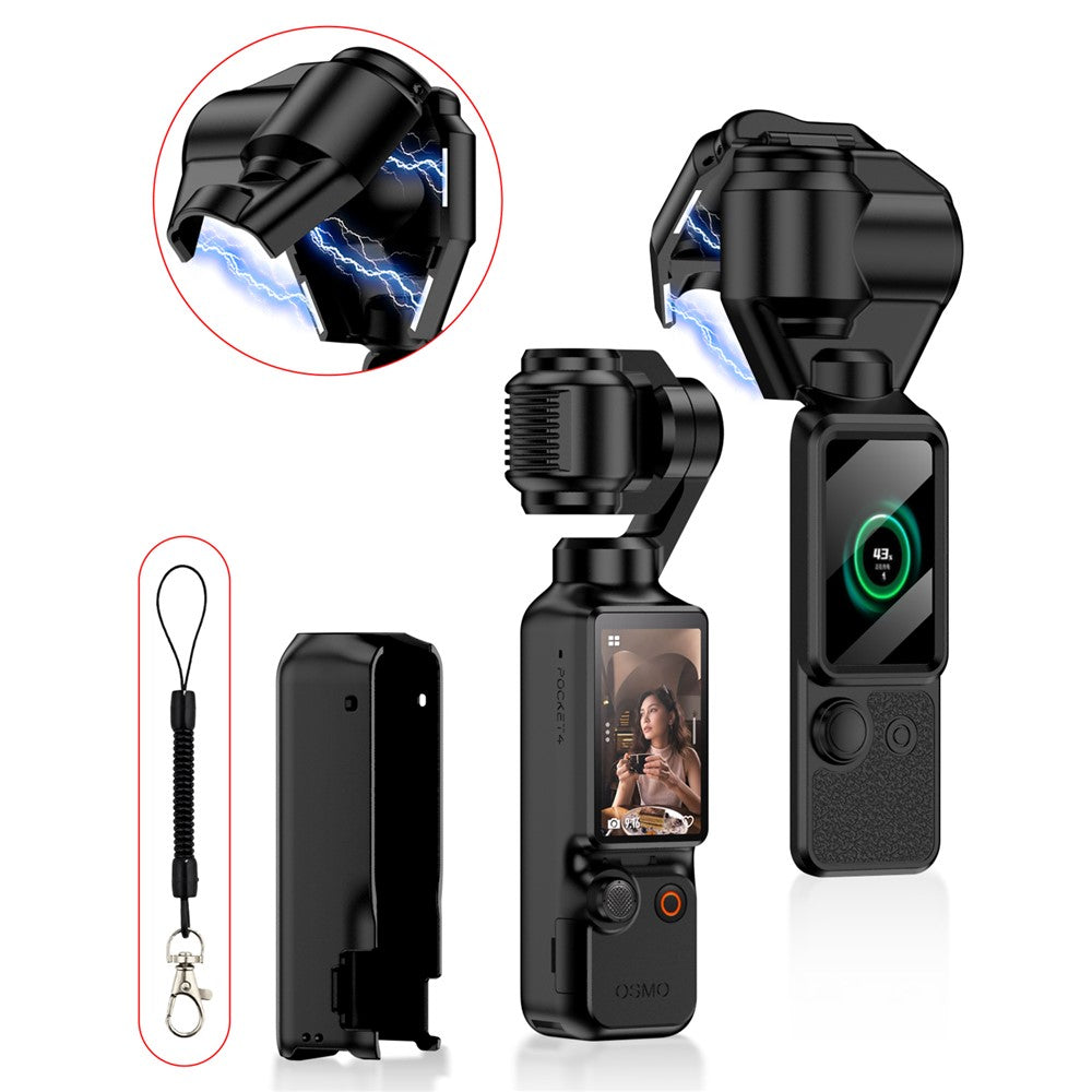 GKK For DJI Osmo Pocket 4 Magnetic Flip-Open Gimbal Protective Cover Handle Guard with Lanyard