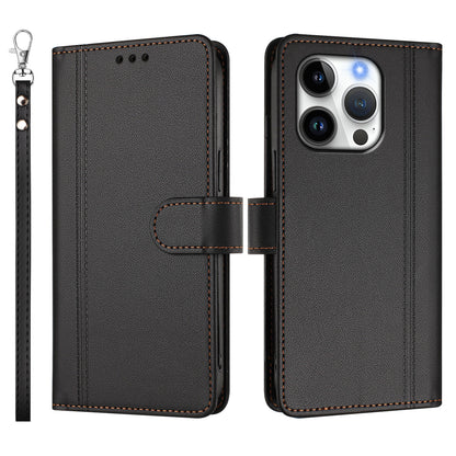 For iPhone 16 Pro Max Case 9 Card Slots PU Leather Flip Wallet Phone Cover with Hand Strap