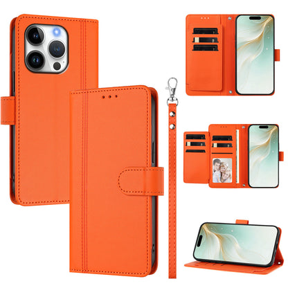 For iPhone 16 Pro Max Case 9 Card Slots PU Leather Flip Wallet Phone Cover with Hand Strap