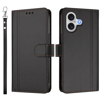 For iPhone 17 Case 9 Card Slots PU Leather Flip Wallet Phone Cover with Hand Strap